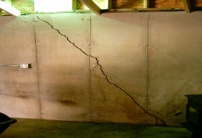 Foundation settlement crack