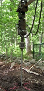 Helical pile drilling