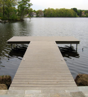 dock with helical pile support